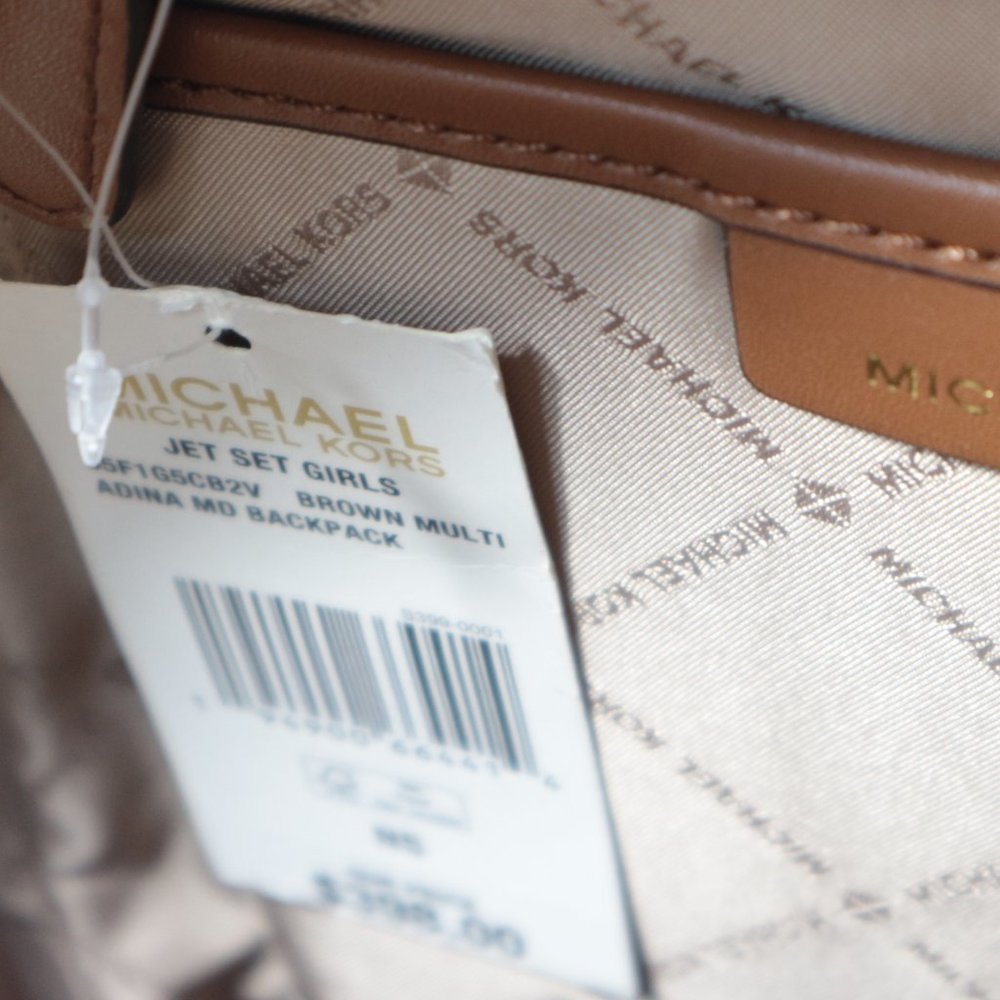 Michael Kors Adina Jet Set Girls Medium backpack MK Logo Brown Multi NWT$398.00 - Picture 10 of 14